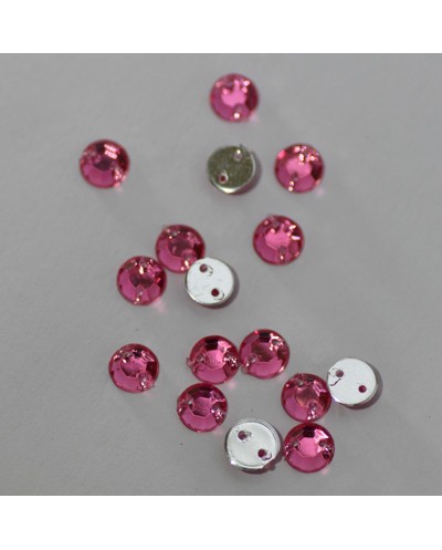 Perle plate 6 mm Rose bonbon